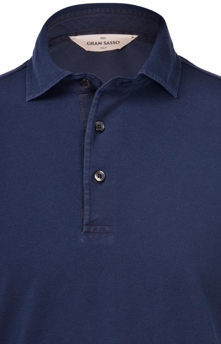 Polo piquet vintage collo francese navy 60118/79017 598 GRAN SASSO 