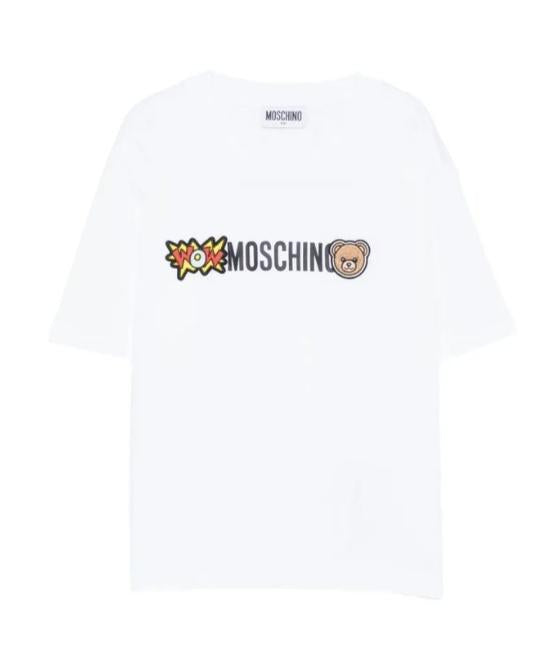 T-shirt con ricamo HUM05QLAA24 10101A MOSCHINO KID 