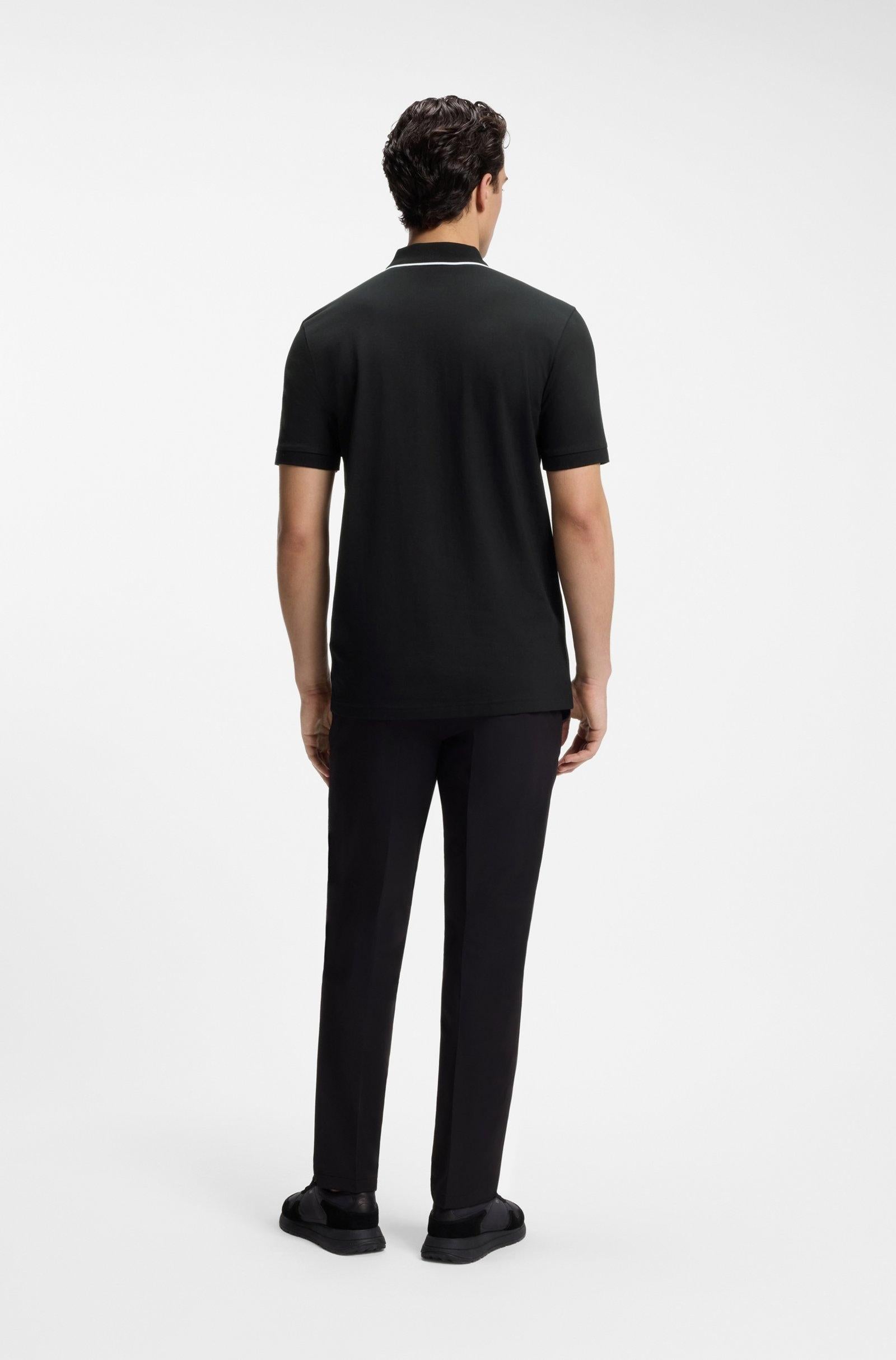 Polo sportiva slim-fit in cotone elasticizzato 50555698 001 BOSS 