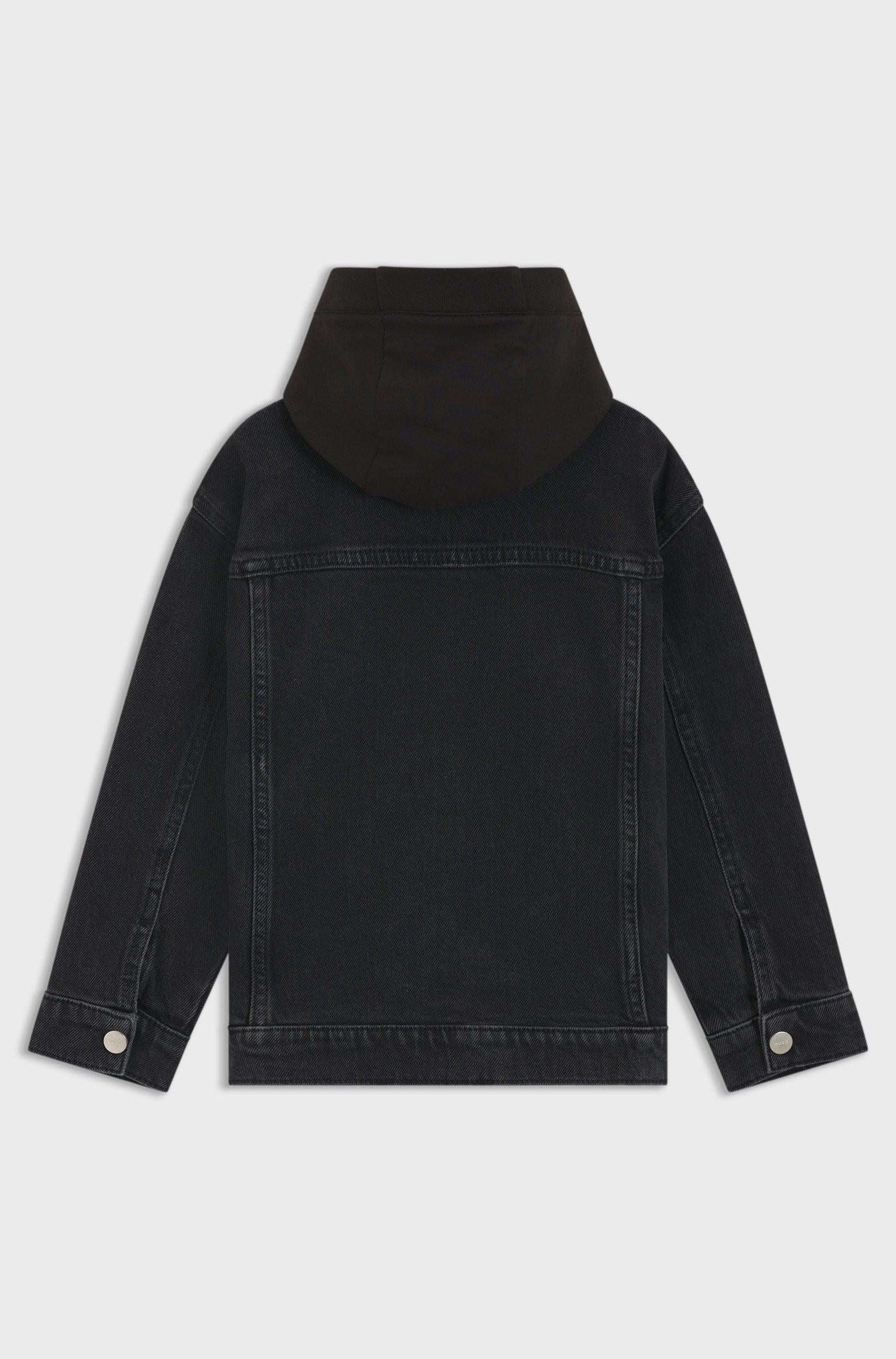 Giacca in denim con cappuccio in pile G00490 Z02A HUGO 