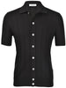 Black ribbed knit shirt