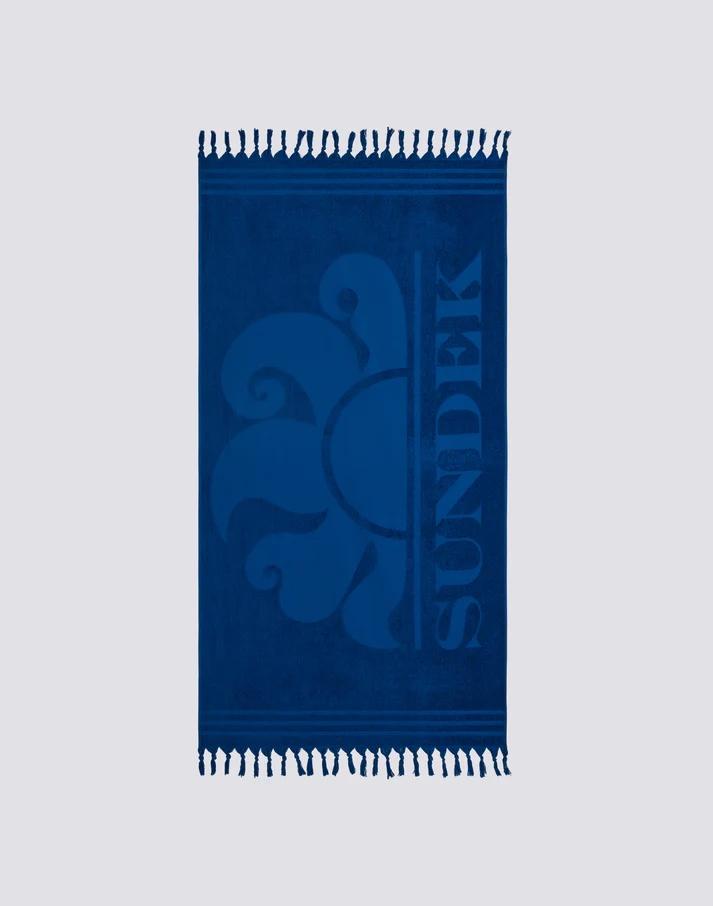 Paraty telo mare jacquard con logo navy AM381ATC1000 00700 SUNDEK 
