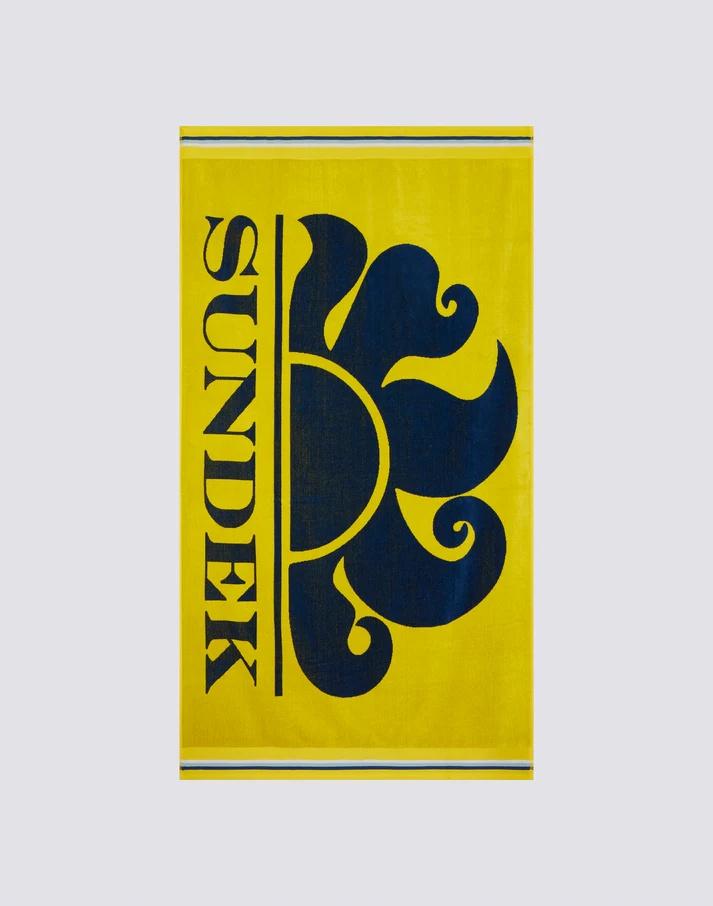 New classic telo mare jacquard con logo giallo AM312ATC1050 23014 SUNDEK 