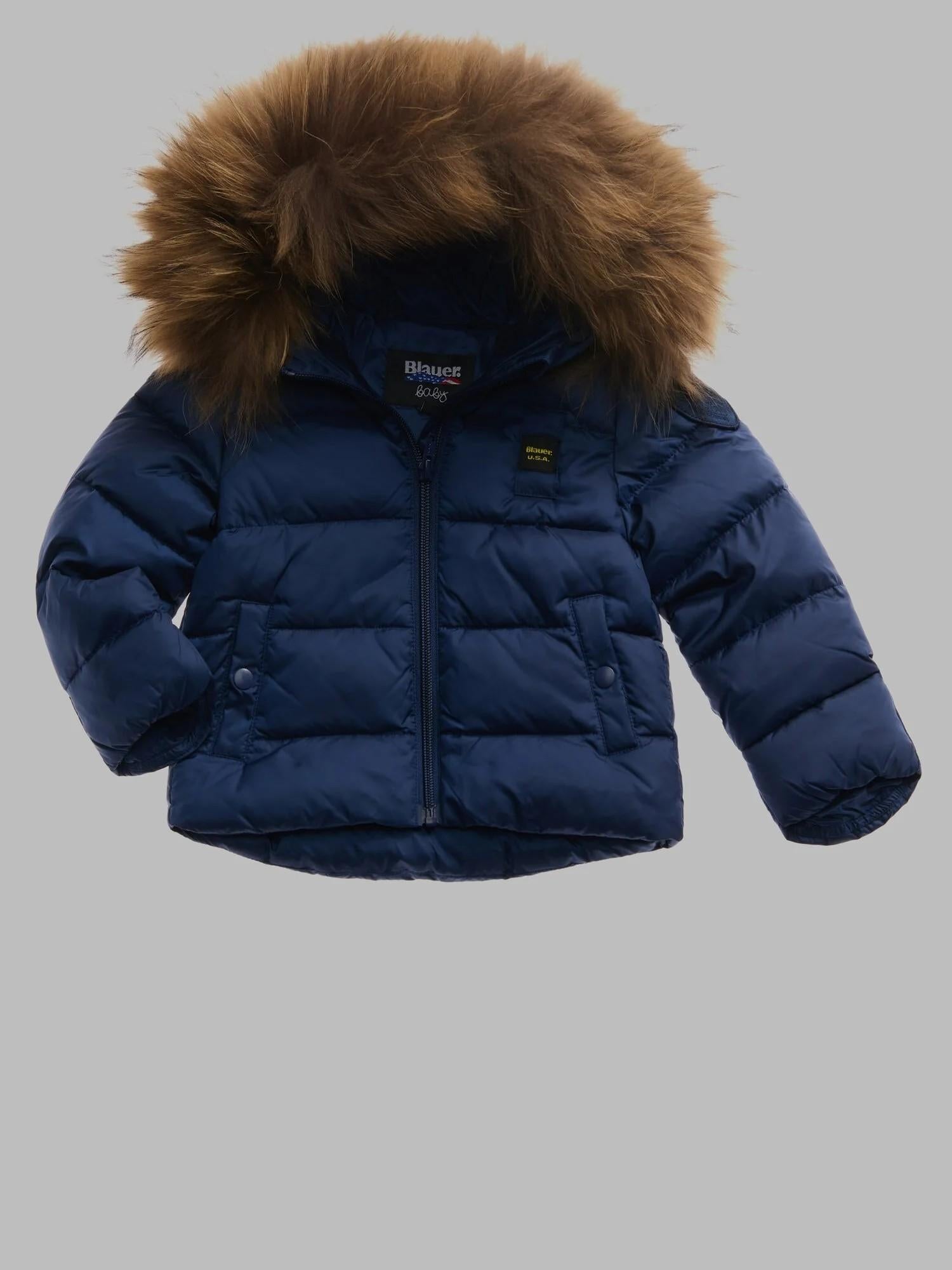 Piumino con bordo in pelliccia armory 25WBBXC02450 891 BLAUER 