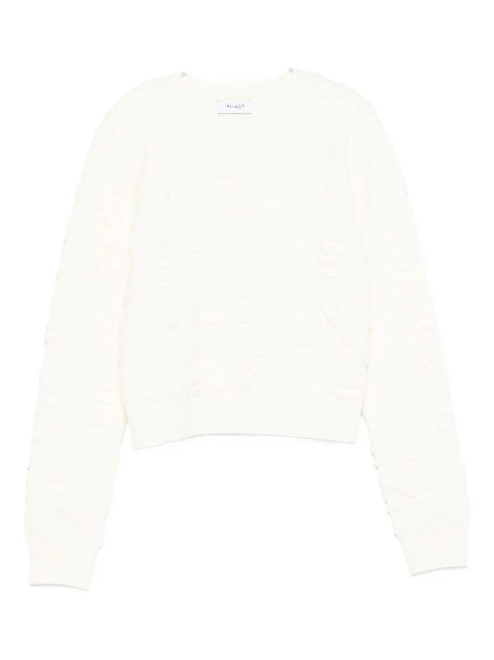 Maglione con motivo in rilievo KFMA013CFL083 B000 PINKO 