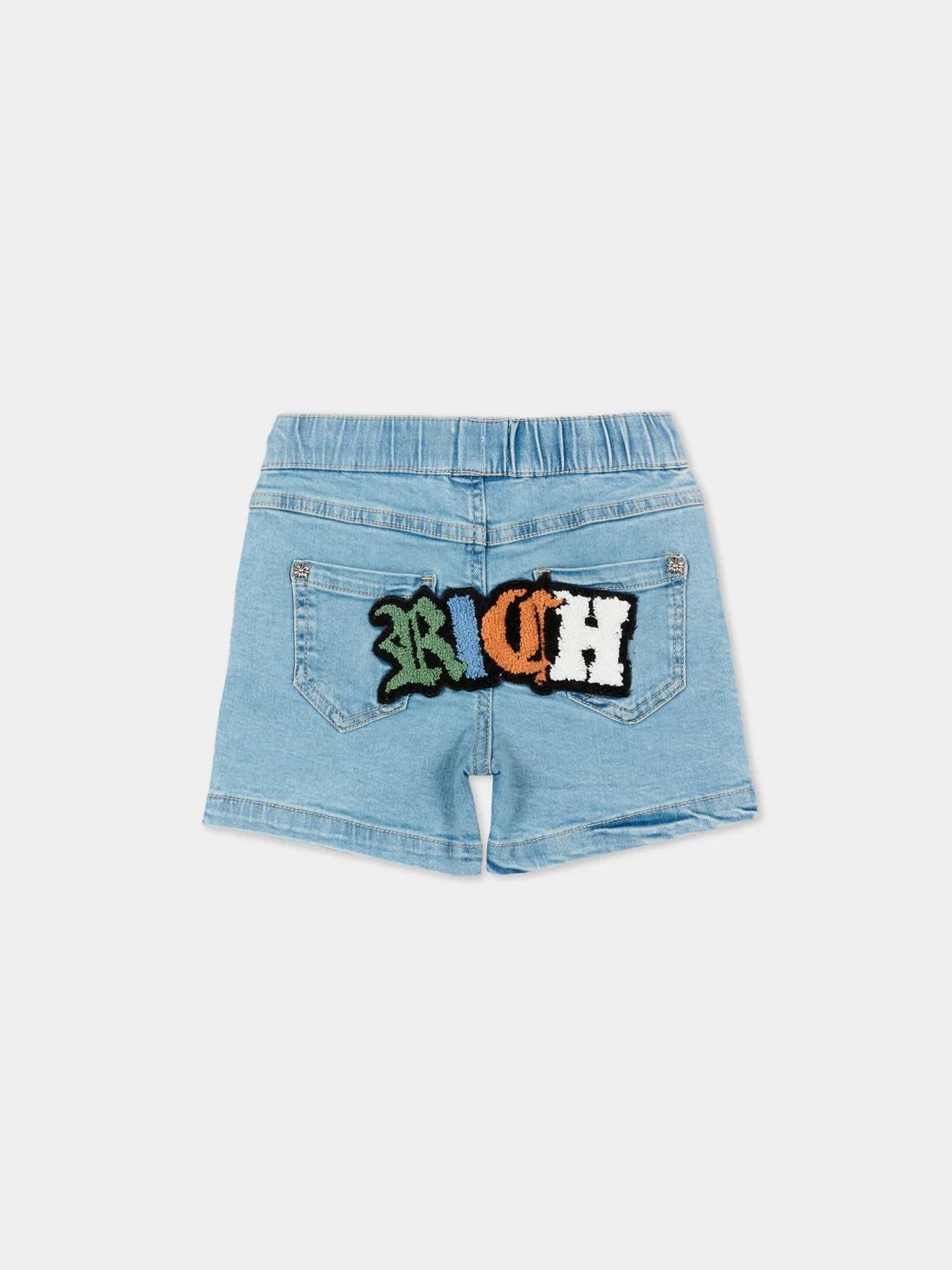 Shorts in denim con ricamo RIP26107BE DBLUELIGHT RICHMOND 