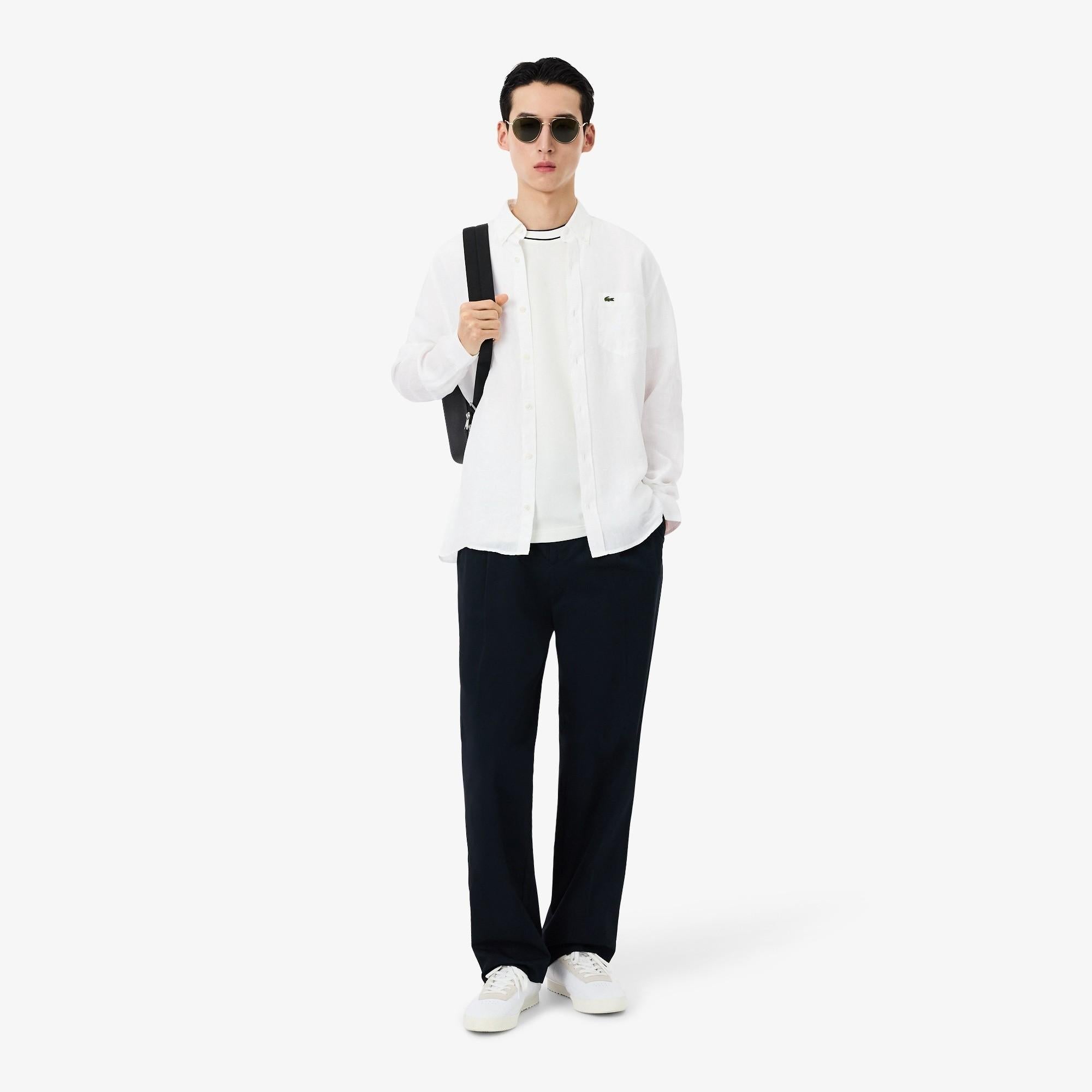 Camicia di lino regular fit CH5692 001 LACOSTE 