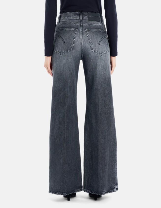 Jeans Amber wide leg in denim stretch DP619DSE377LO1 999 DONDUP 
