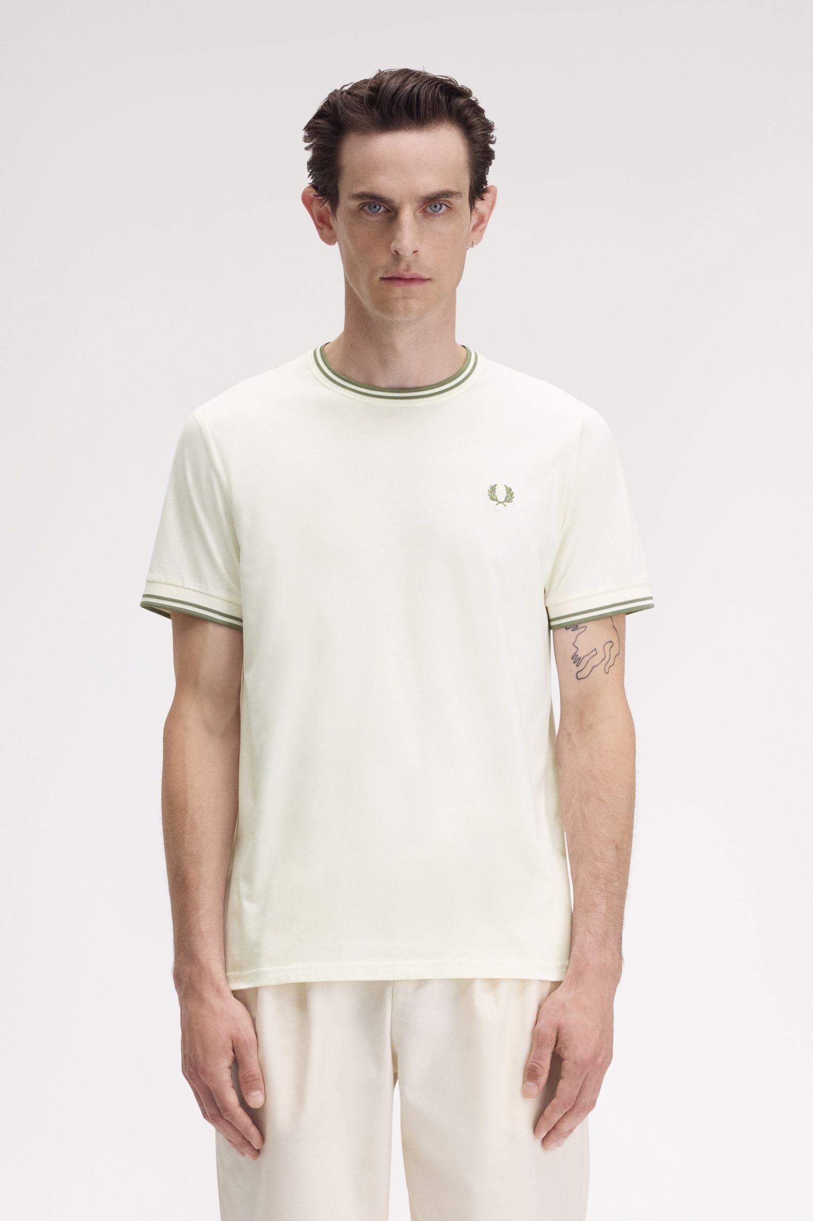 T-shirt con doppia riga M158854 Y54 FRED PERRY 