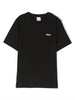T-shirt per bambino BOSS Kidswear nero con logo goffrato bianco