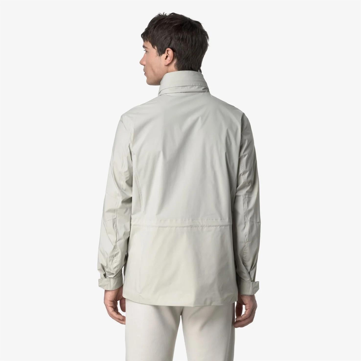 Giacca da uomo beige in nylon elasticizzato resistente alle intemperie K8135HW 634 K-WAY 