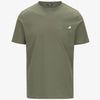 T-Shirt in Cotone Slim Fit Uomo verde militare con Taschino