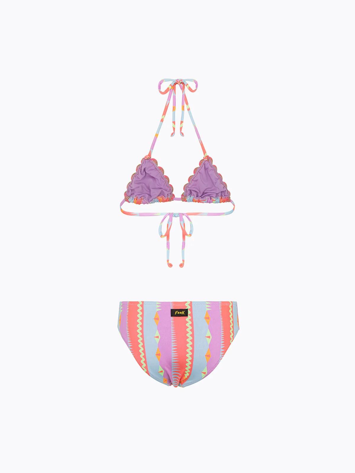 Bikini Bambina F**K Triangolo con Slip Fisso Fantasia FJ26SG0330X 24 F**K 