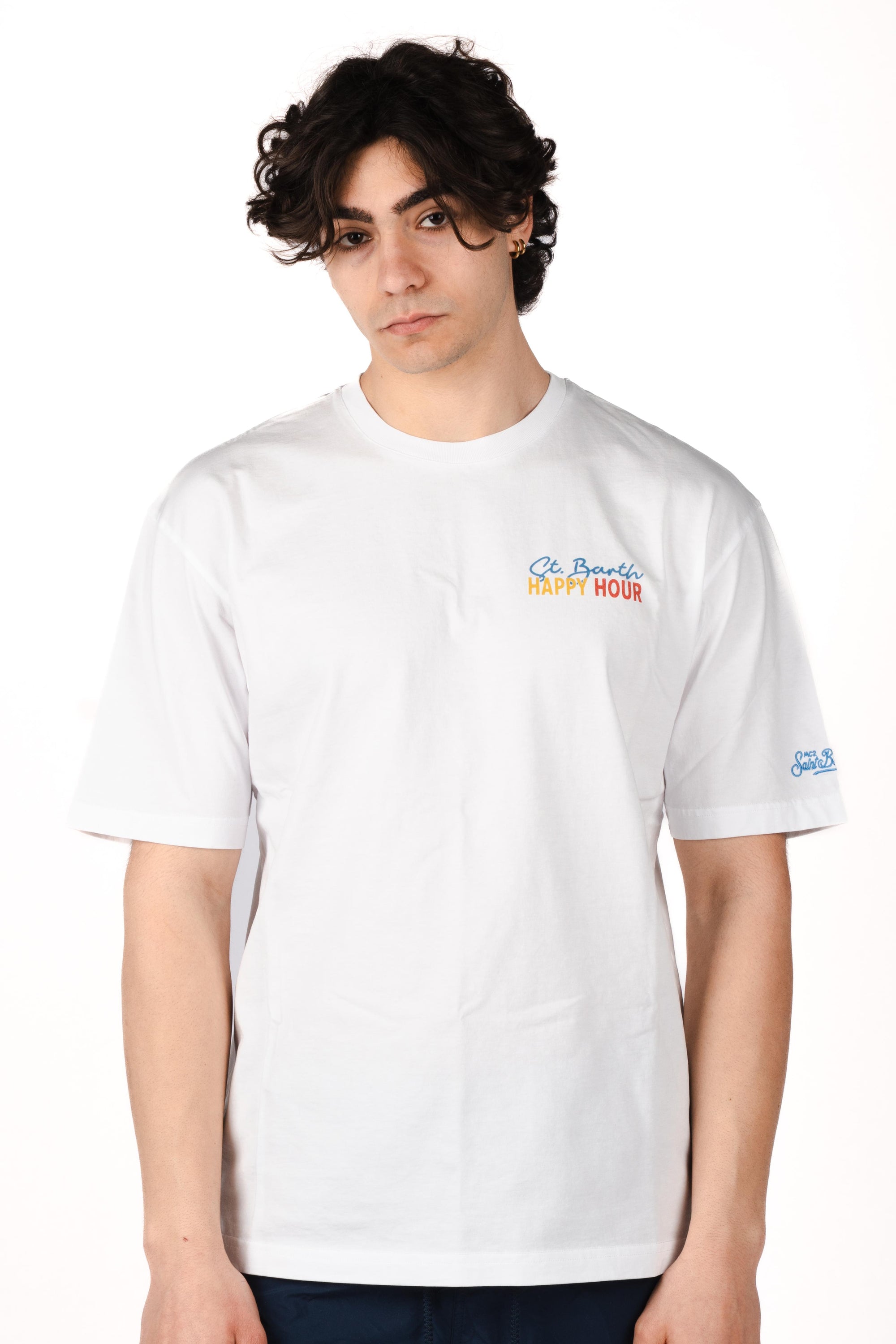 T-shirt Delmar con stampa St. Barth Happy Hour e maxi grafica sul retro DLR0001 04312L MC2 SAINT BARTH 