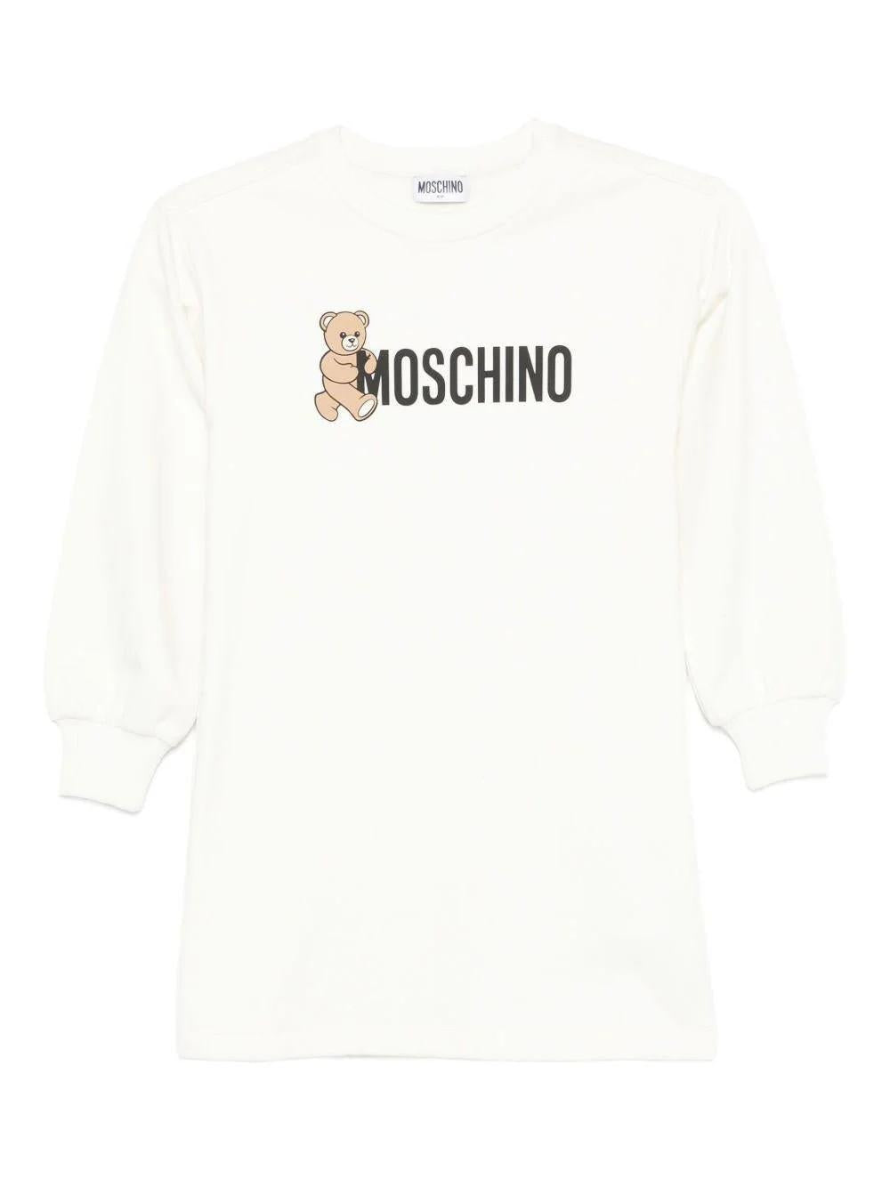 Abito con stampa Teddy Bear HDV0GYLCA83 10063 MOSCHINO KID 