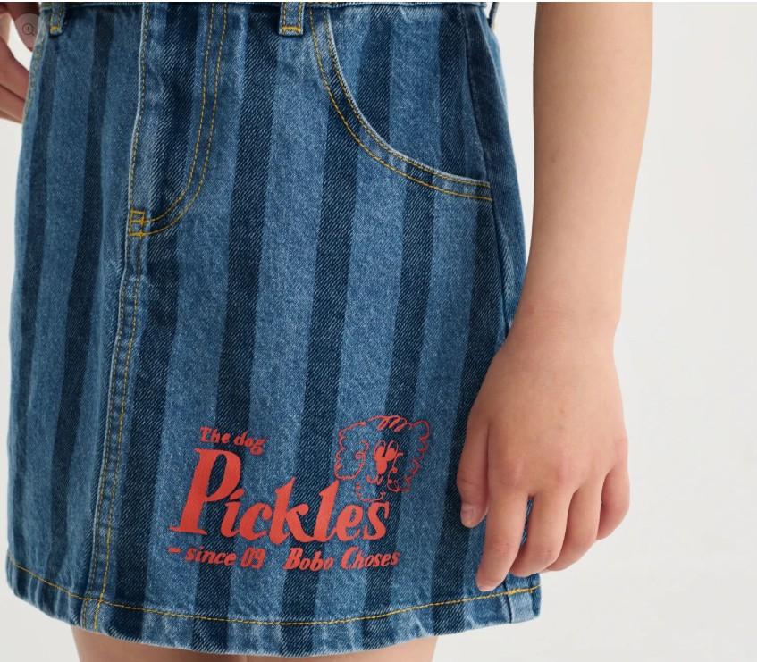 Gonna denim a righe pickles the dog B126AC080 411 BOBO CHOSES 