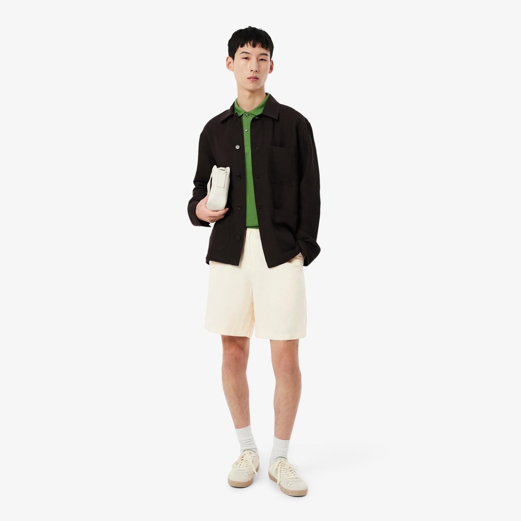 Shorts regular fit in twill di misto lino GH2628 056 LACOSTE 