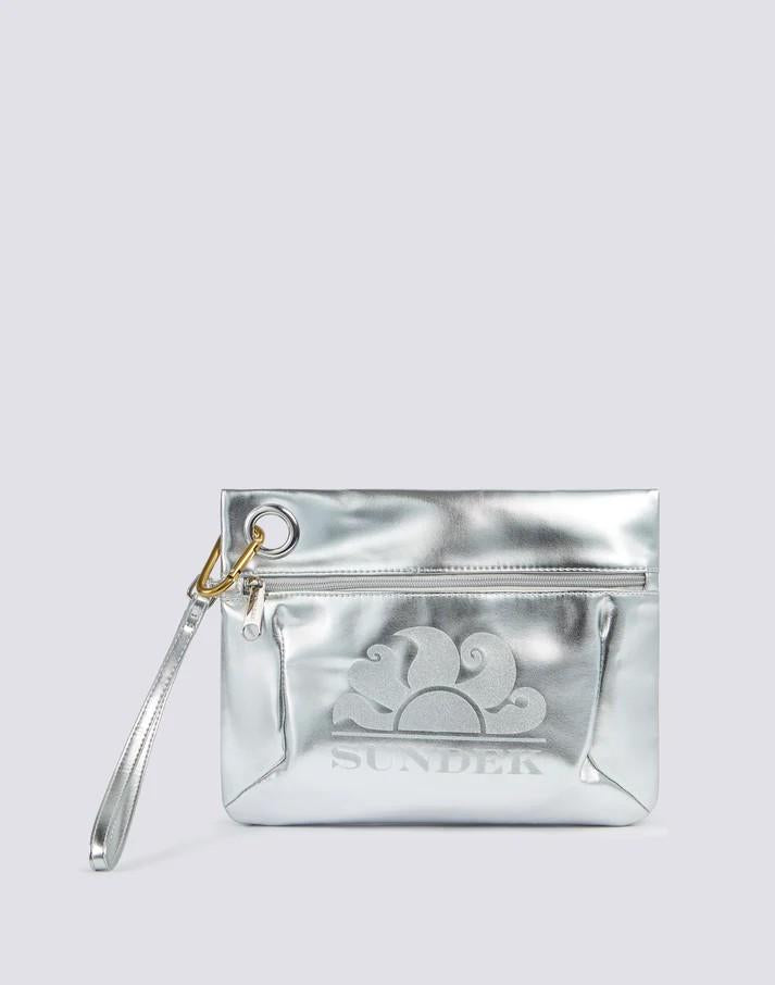 Borsa clutch laminata con logo AW416ABPU7LA 186LA SUNDEK 