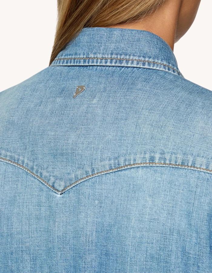 Camicia regular in denim fisso DC406DF0272LA2 800 DONDUP 