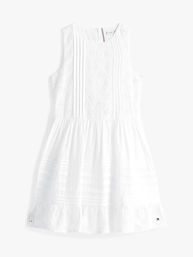 Vestito a campana con dettagli in Sangallo KG0KG08480J YBR TOMMY HILFIGER 
