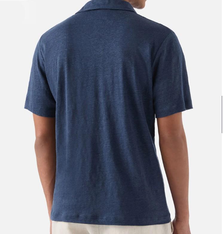Polo Fraser in puro lino blu navy FRS0001 00119L MC2 SAINT BARTH 