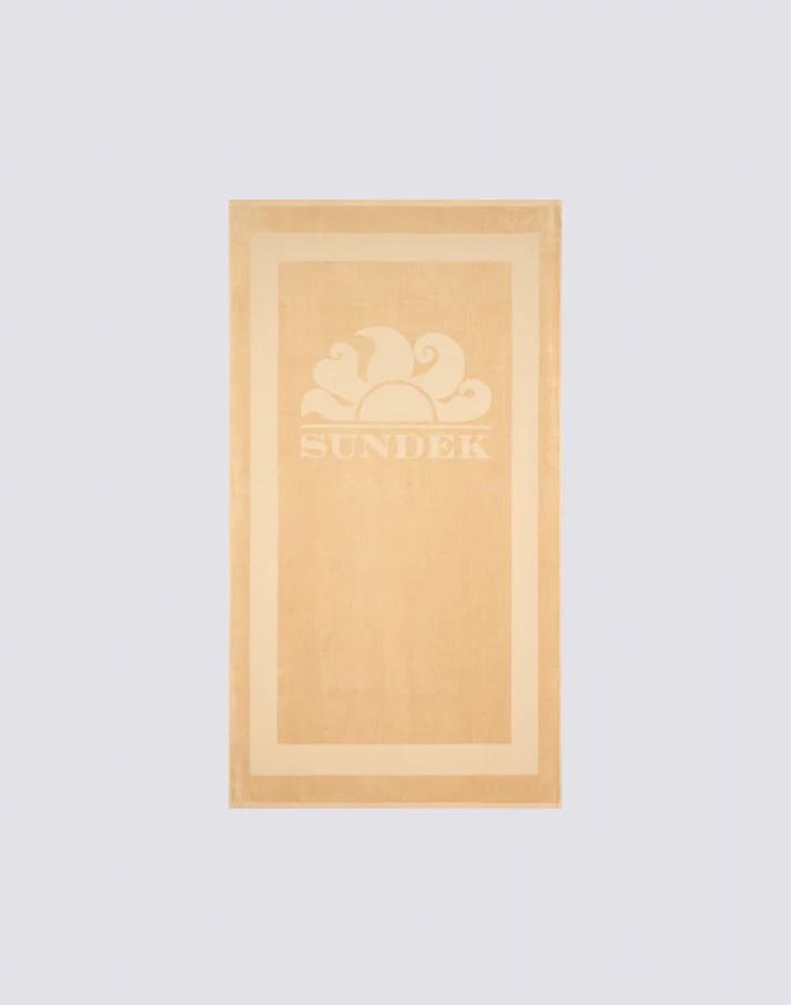 Asciugamano in spugna jacquard con logo e cornice AM372ATC1000 A7200 SUNDEK 
