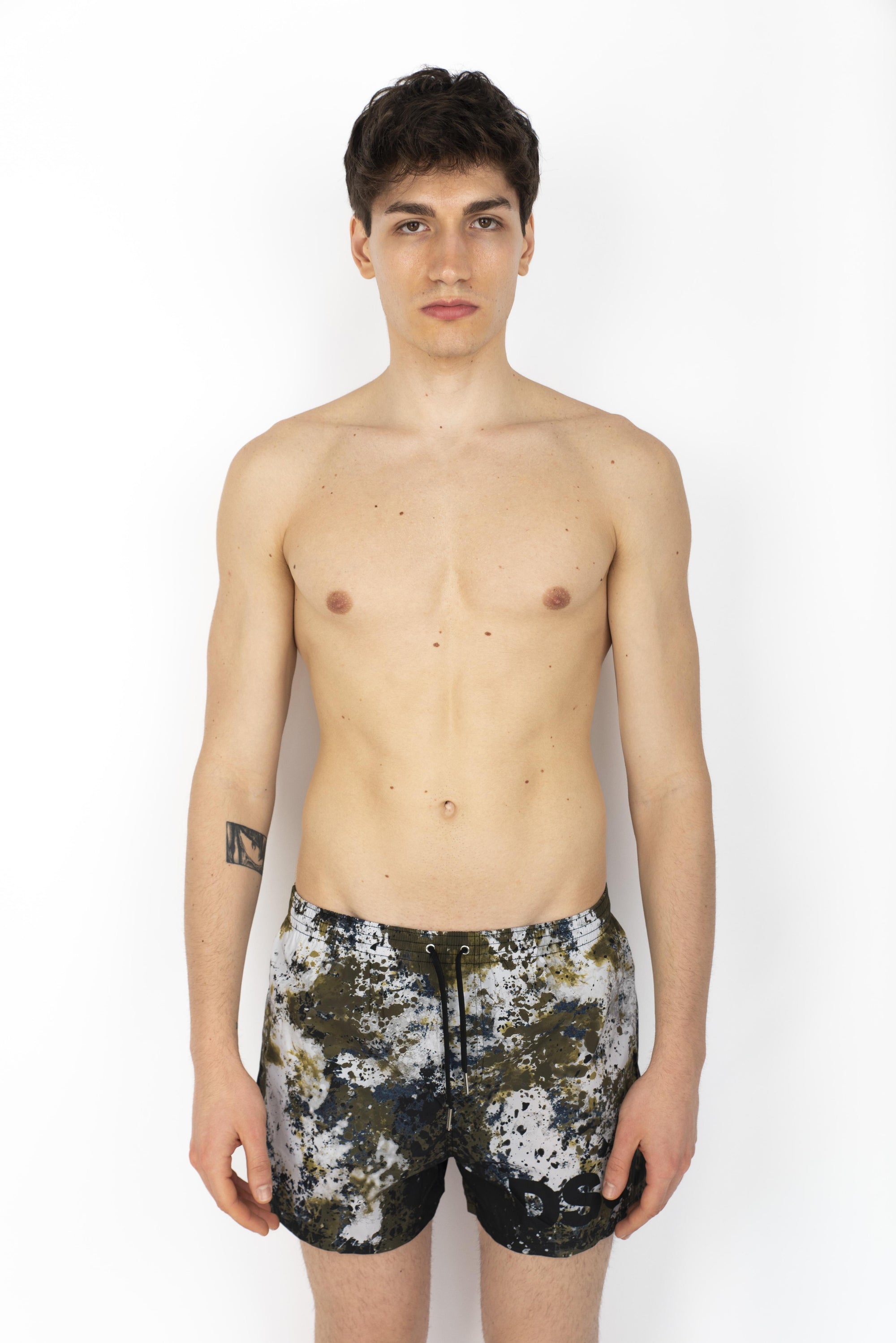Swim boxer midi Canadian camouflage verde militare D7B8P6120 308 DSQUARED BEACHWEAR 