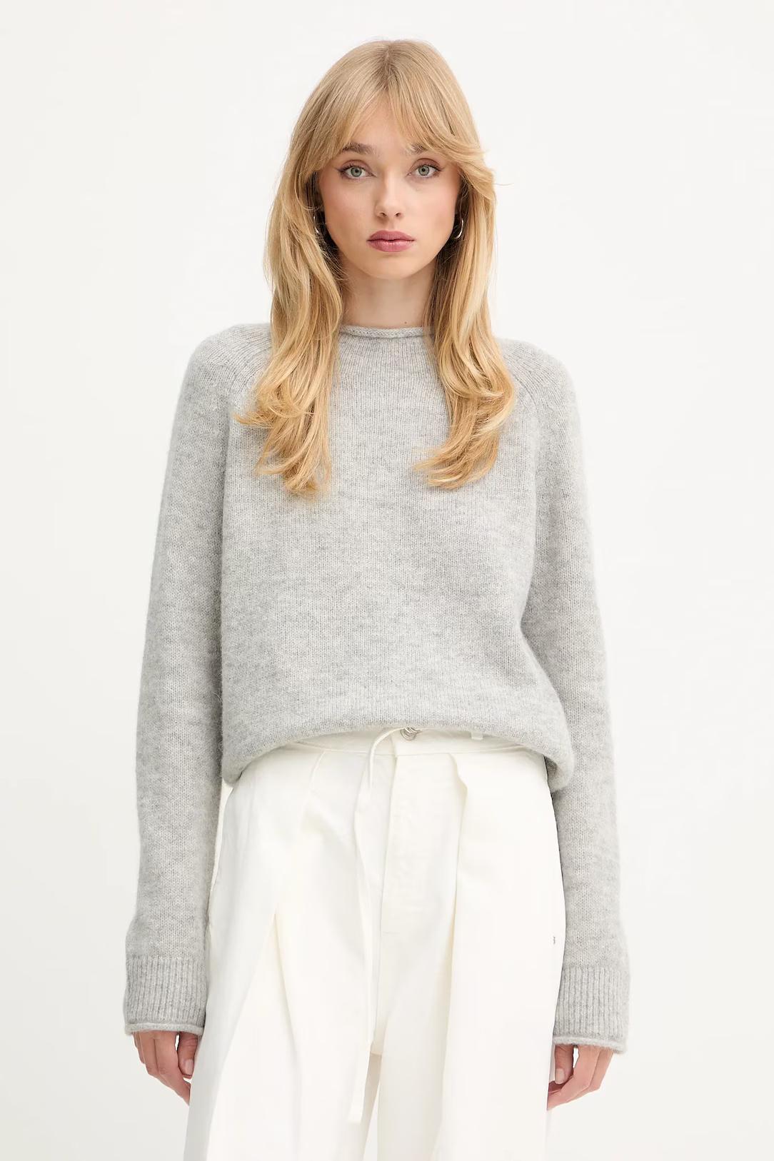 Maglione in misto lana con colletto e polsini arrotolati 50548930 056 BOSS 