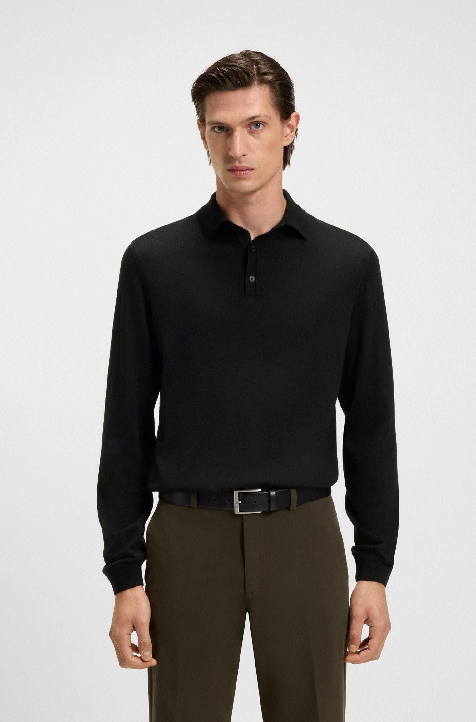 Polo regular fit in maglia di lana vergine 50476355 001 BOSS 