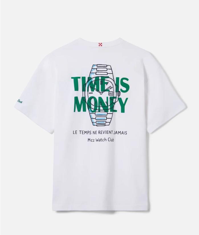 T-shirt Delmar con stampa Time Is Money e maxi grafica sul retro DLR0001 01605L MC2 SAINT BARTH 