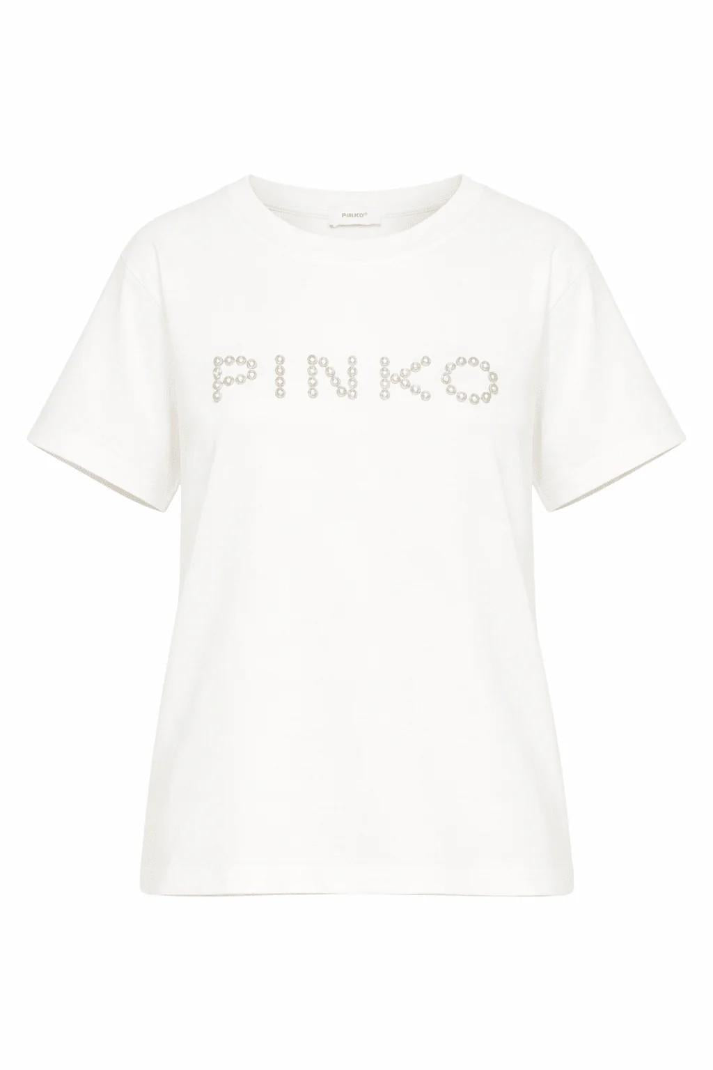 T.-shirt con dettaglio borchie KFTS051CJE017 0998 PINKO 