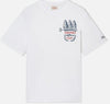White Austin T-shirt with sardine illustration