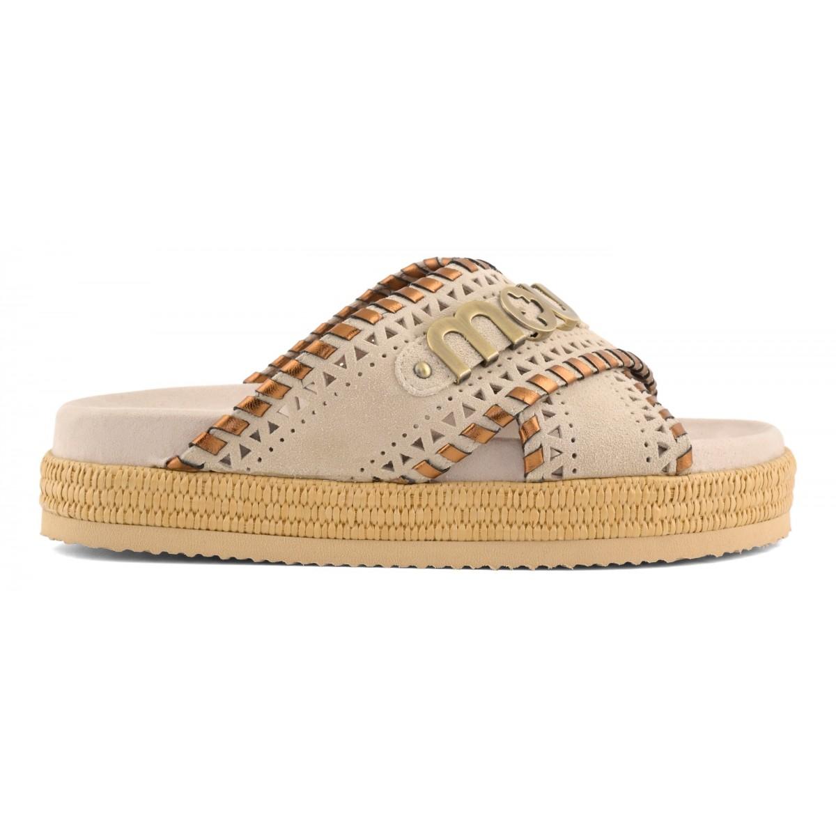 Criss-cross sandal metal stitching MUSW451013A CHLK MOU 