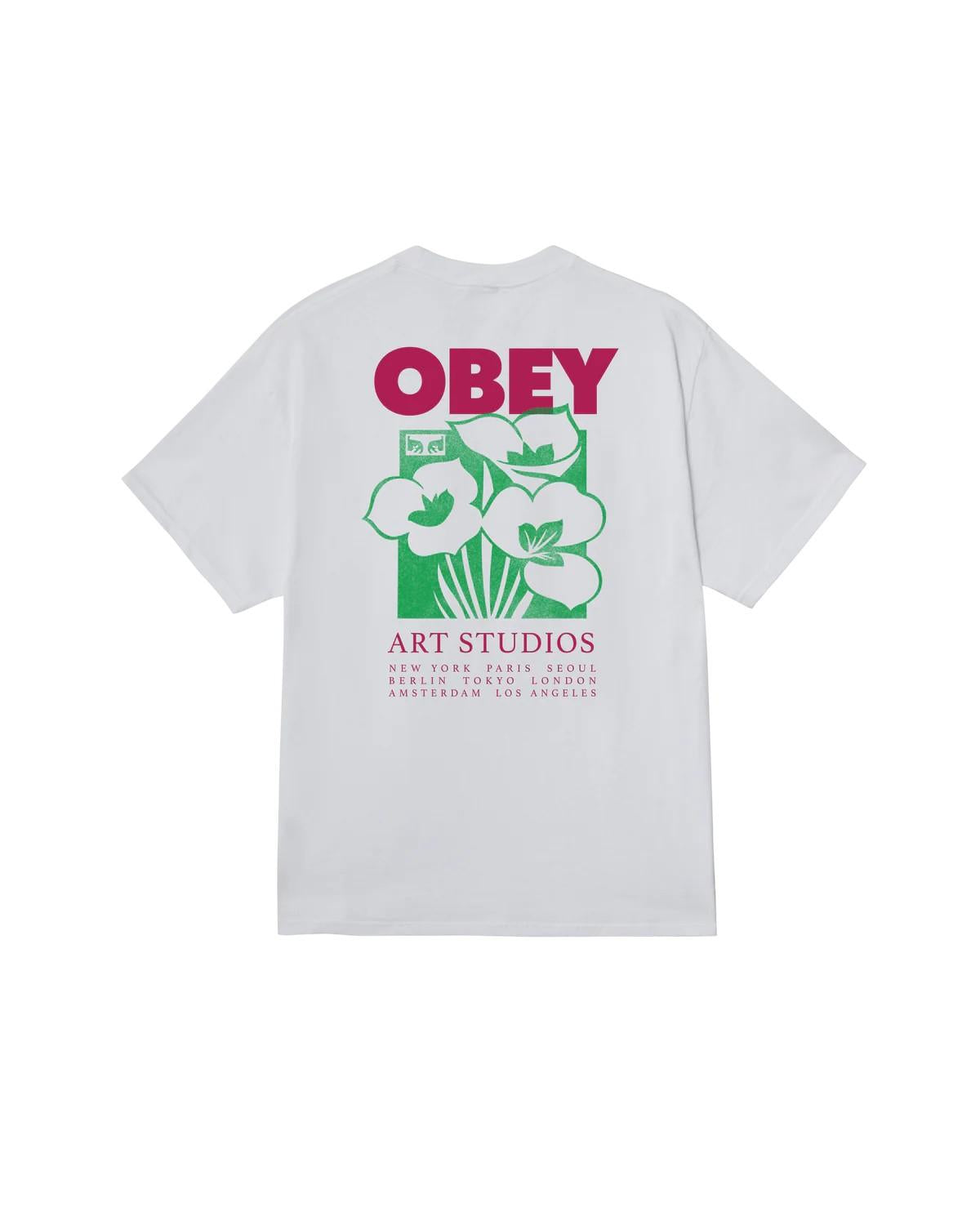 T-shirt Art Studio Flowers 165264234 WHT OBEY 