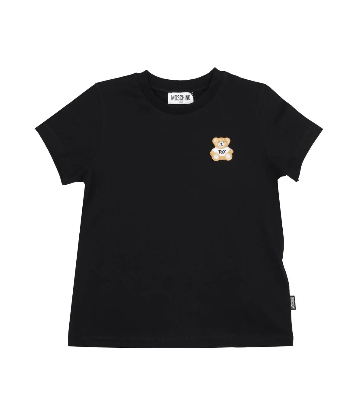 T-shirt in cotone con applicazione Teddy Bear H5M04KLAA02 60100A MOSCHINO KID 