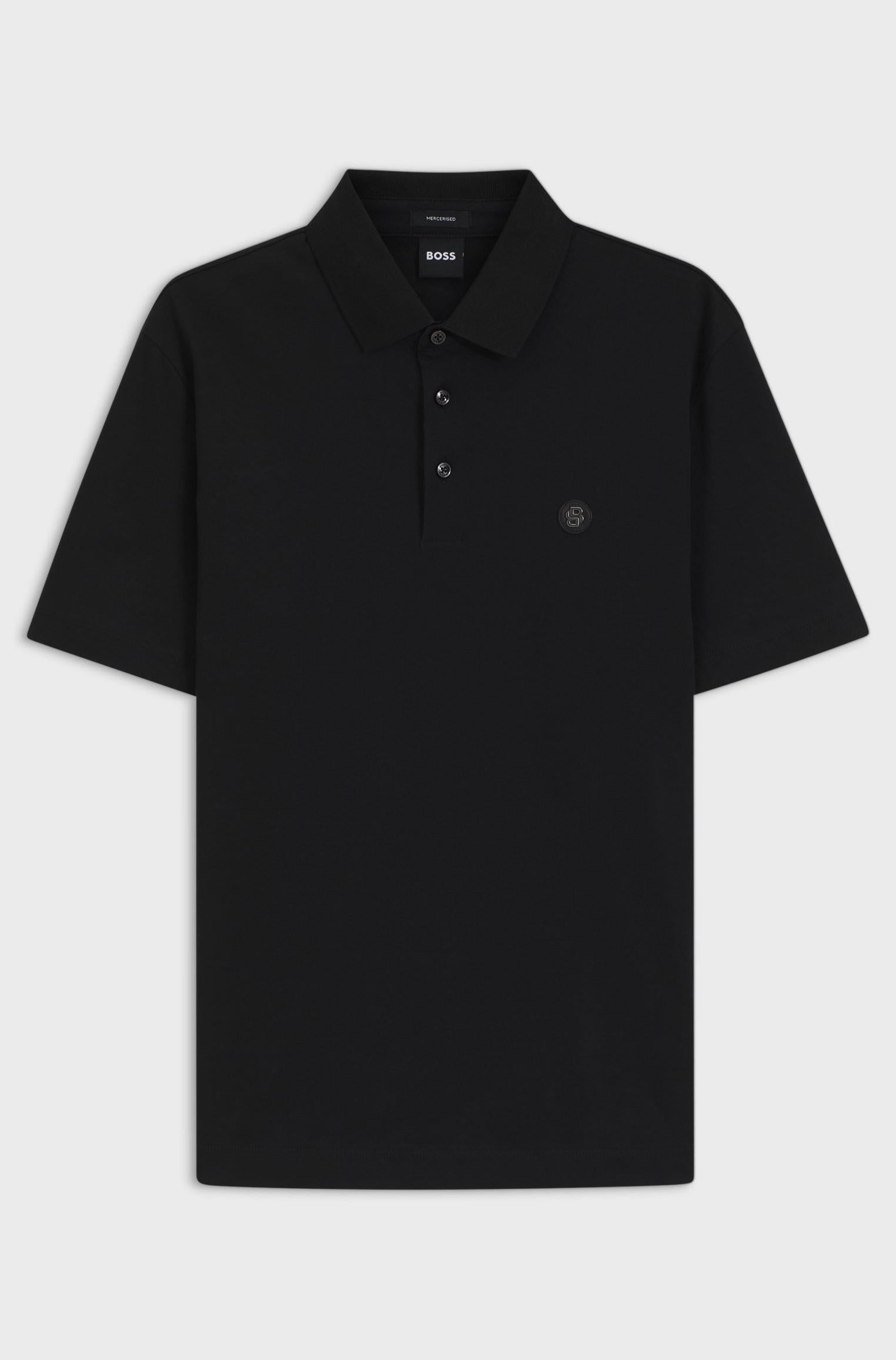 Polo in cotone mercerizzato con doppio monogramma 50520297 001 BOSS 
