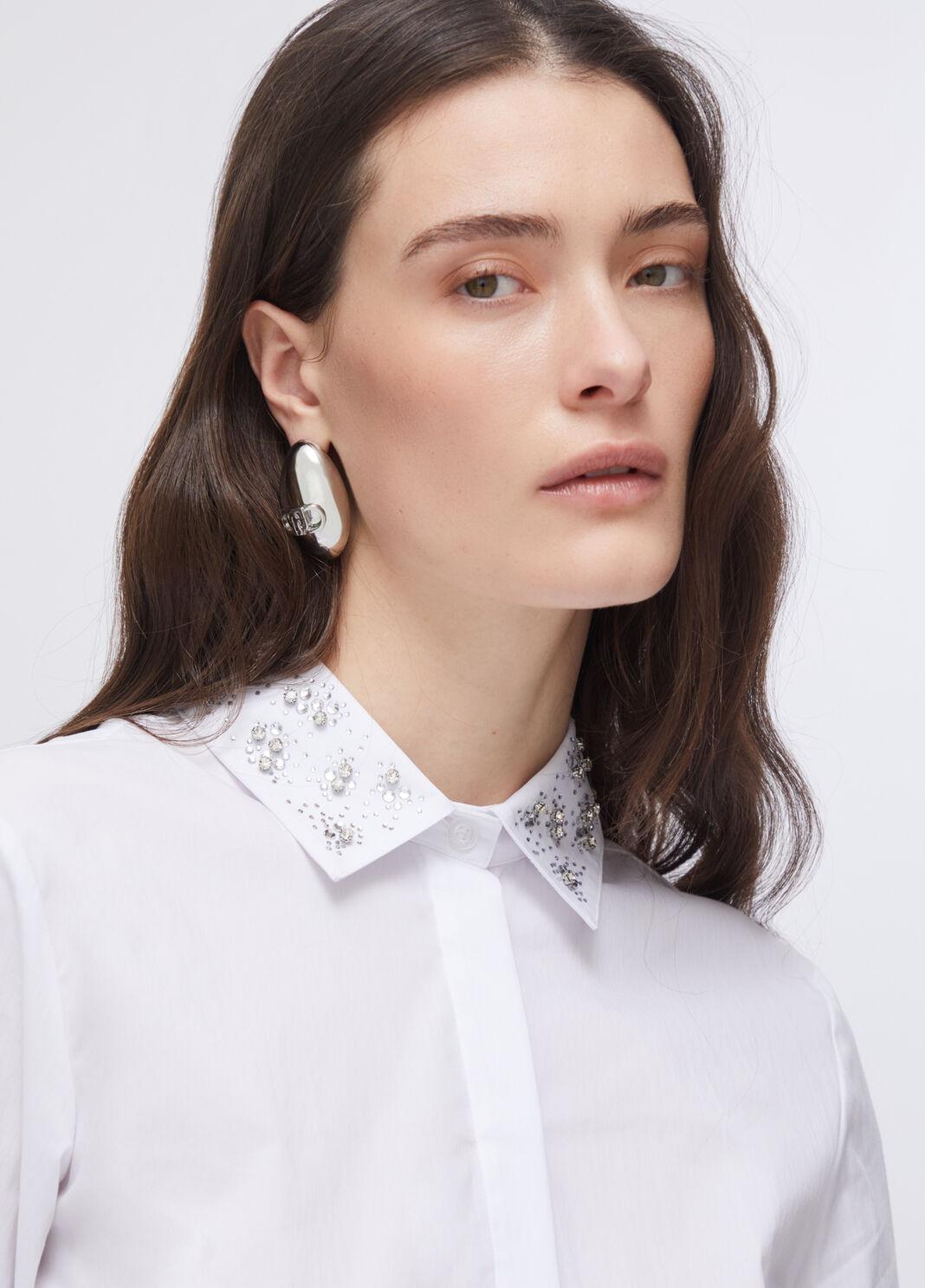 Camicia con ricami gioiello WA6111T039A 11111 LIU JO WHITE1 