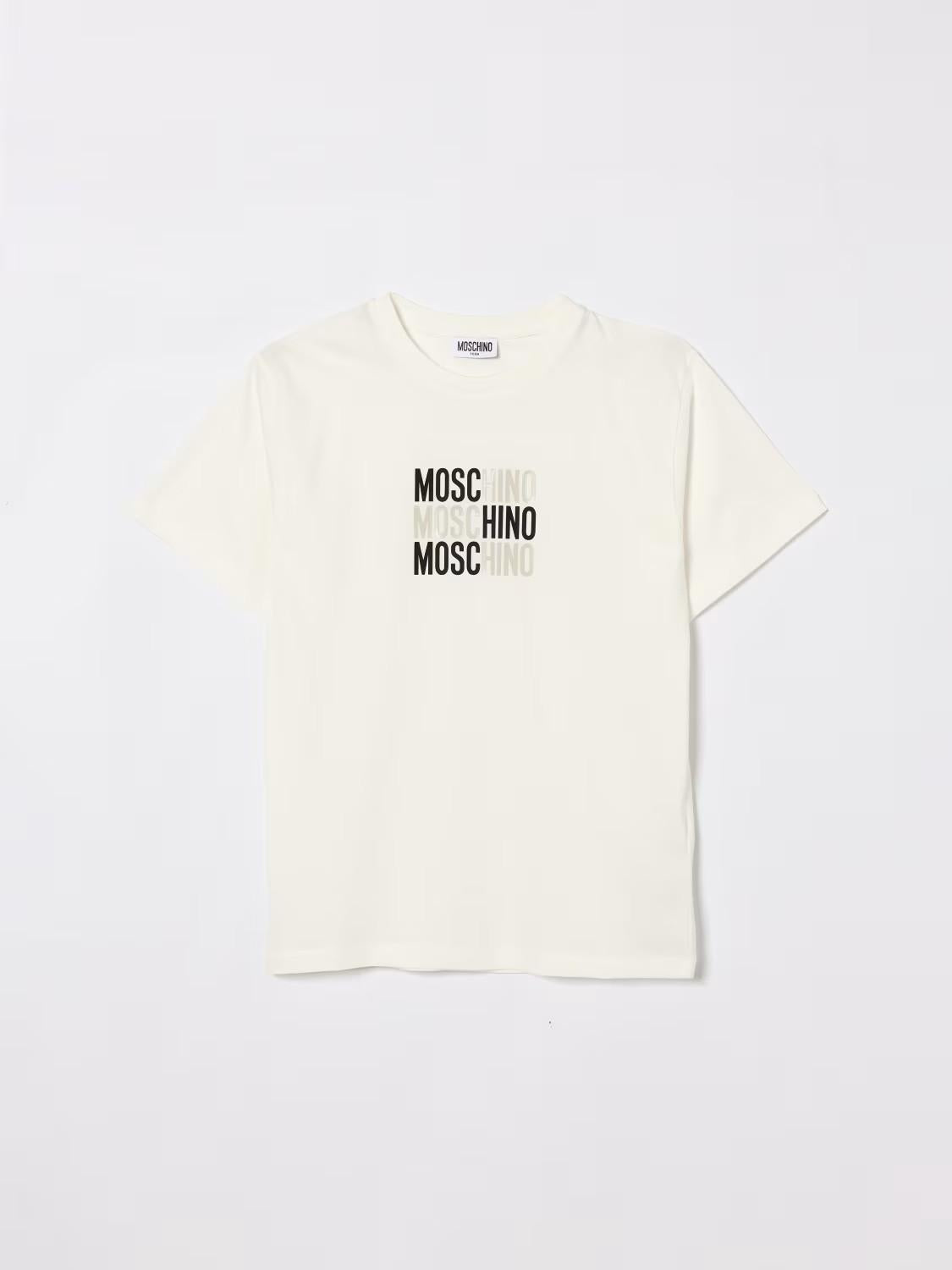 T-shirt in cotone con logo Moschino H5M05GLAA23 10063A MOSCHINO KID 