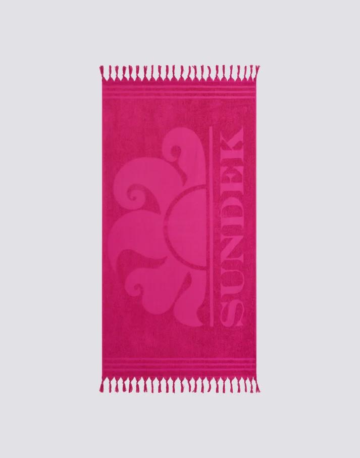 Paraty - asciugamano das spiaggia jacquard con logo AM381ATC1000 96800 SUNDEK 