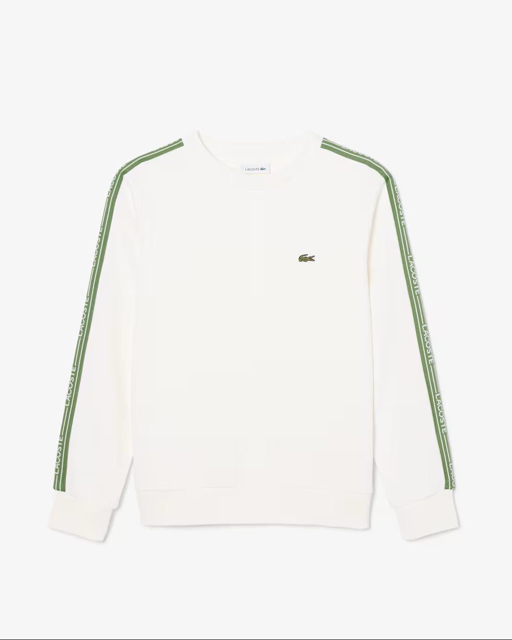 Felpa in cotone a righe con logo 847578 70V LACOSTE 