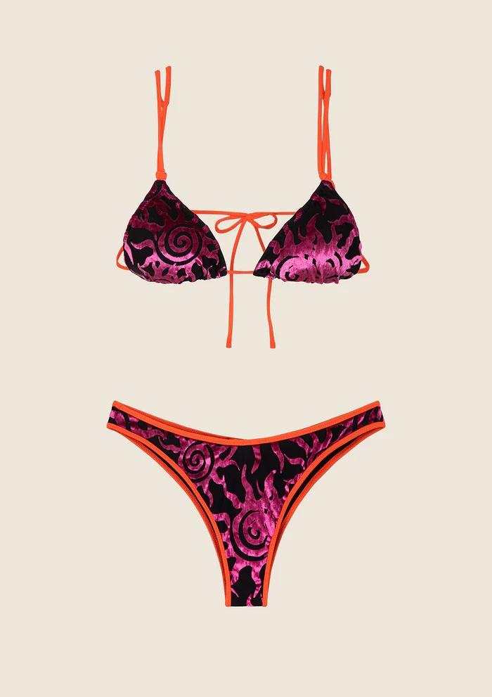 Bikini Triangolo con Slip Americano Fisso Nero 0800 BK F**K 