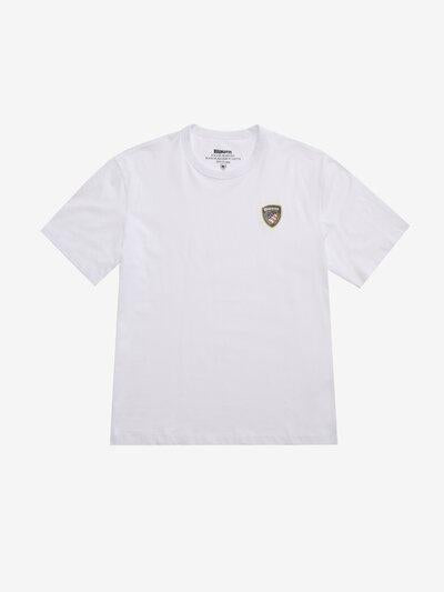 T-shirt con logo gommato 25SBLUH02194 100 BLAUER 