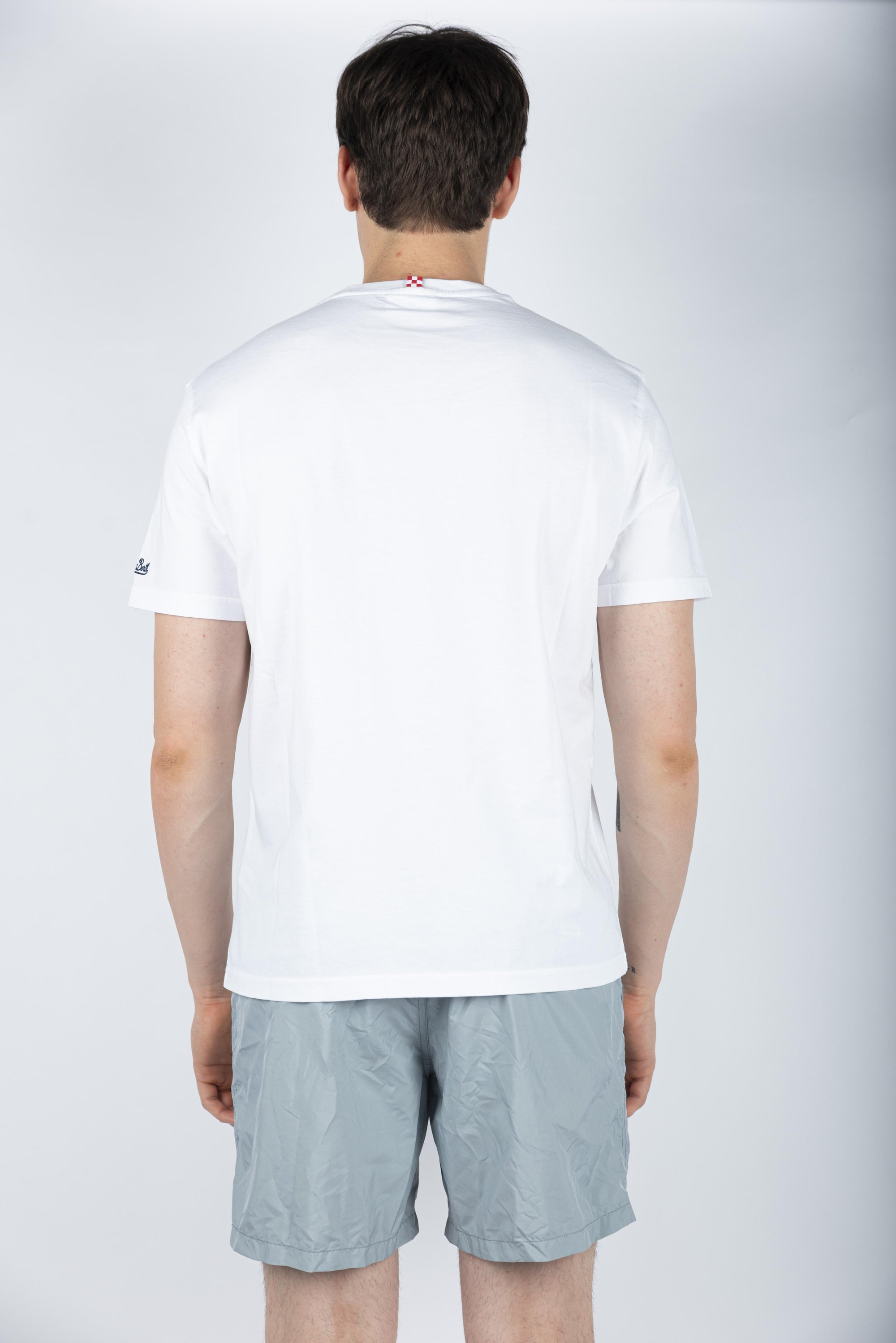 T-shirt I am a Gintleman in jersey di cotone Classic Fit con ricamo bianco POT0001 02374H MC2 SAINT BARTH 