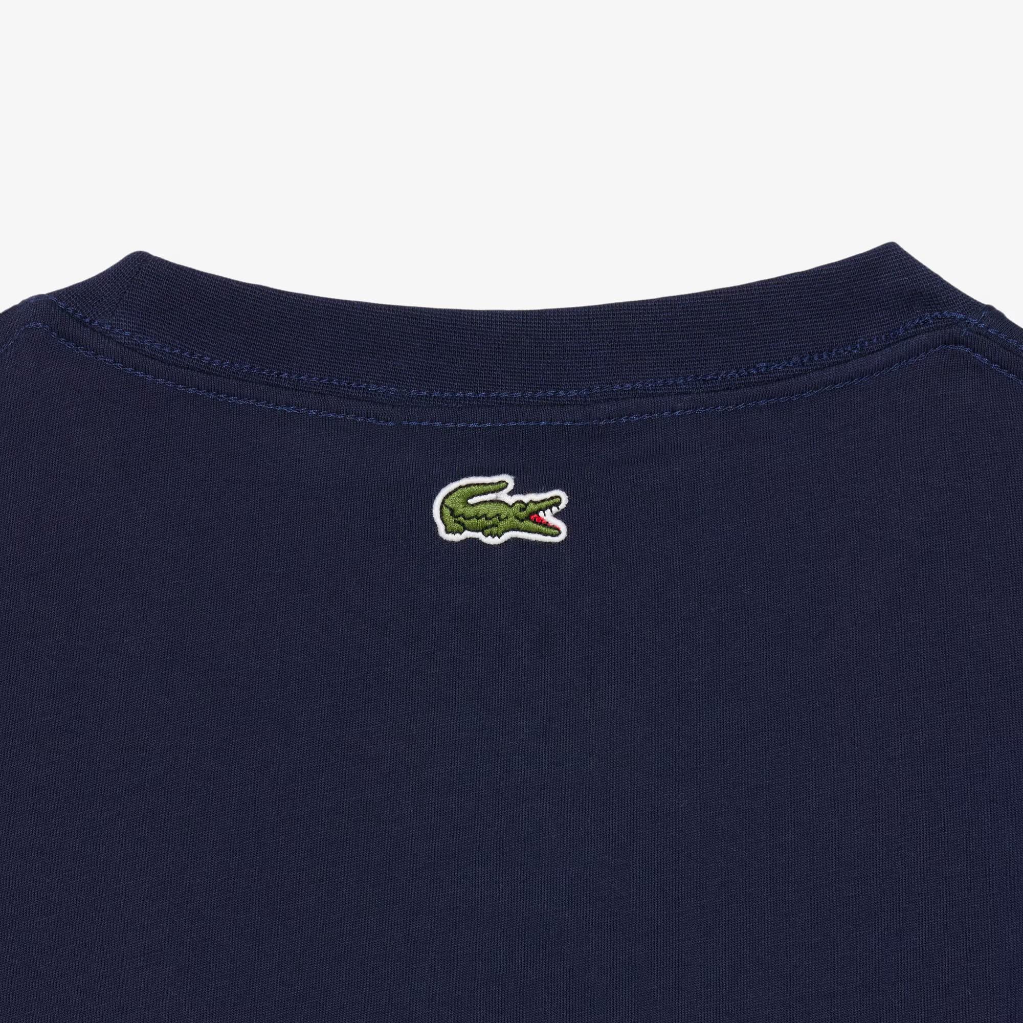 T-shirt in jersey con marchio goffrato TH0753 166 LACOSTE 