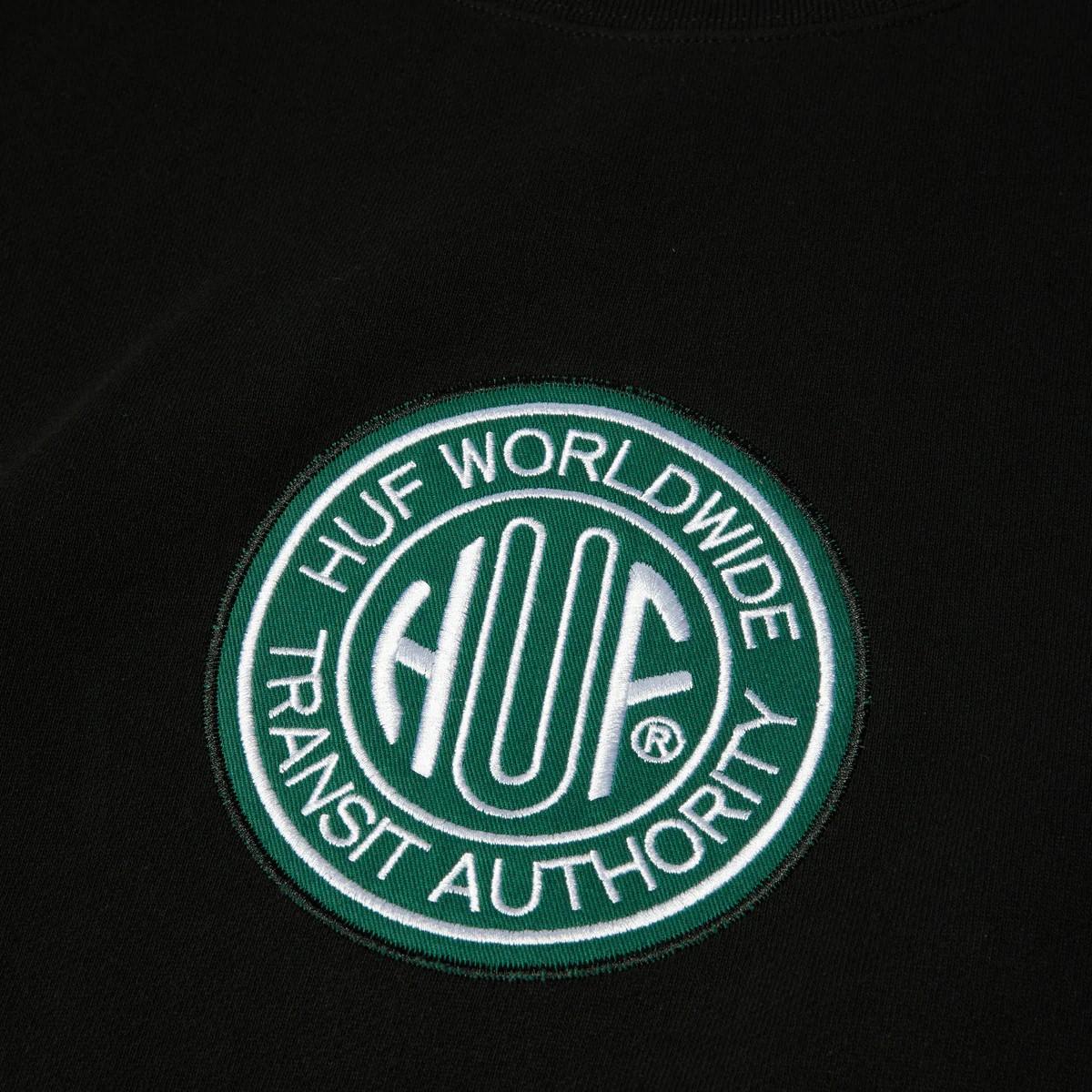 Transit Authority Crewneck Sweatshirt PF00760 BLACK HUF 