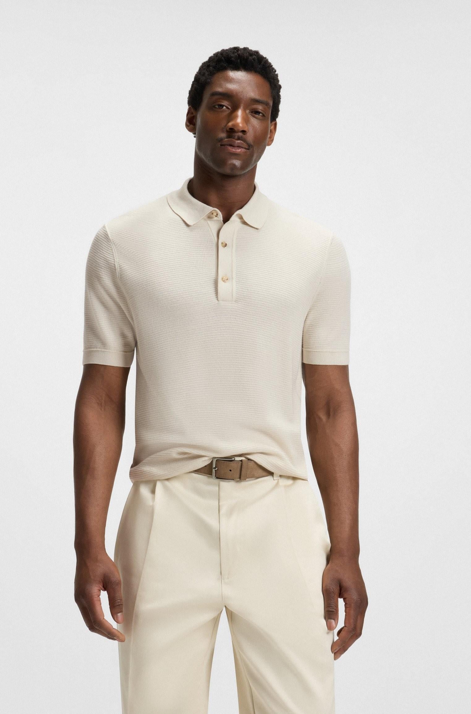 Polo regular fit in maglia di misto cotone 50543148 131 BOSS 