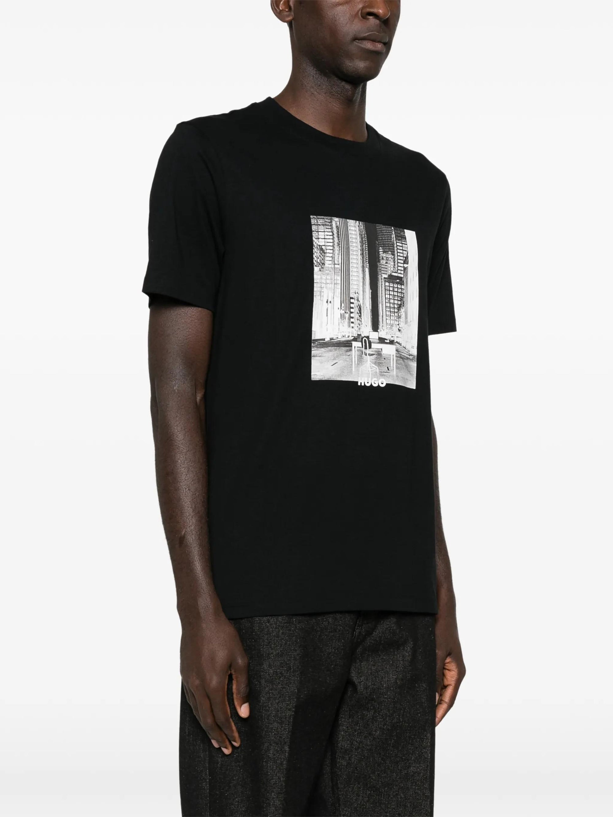 T-shirt in jersey di cotone con stampa grafica 50553755 002 HUGO 