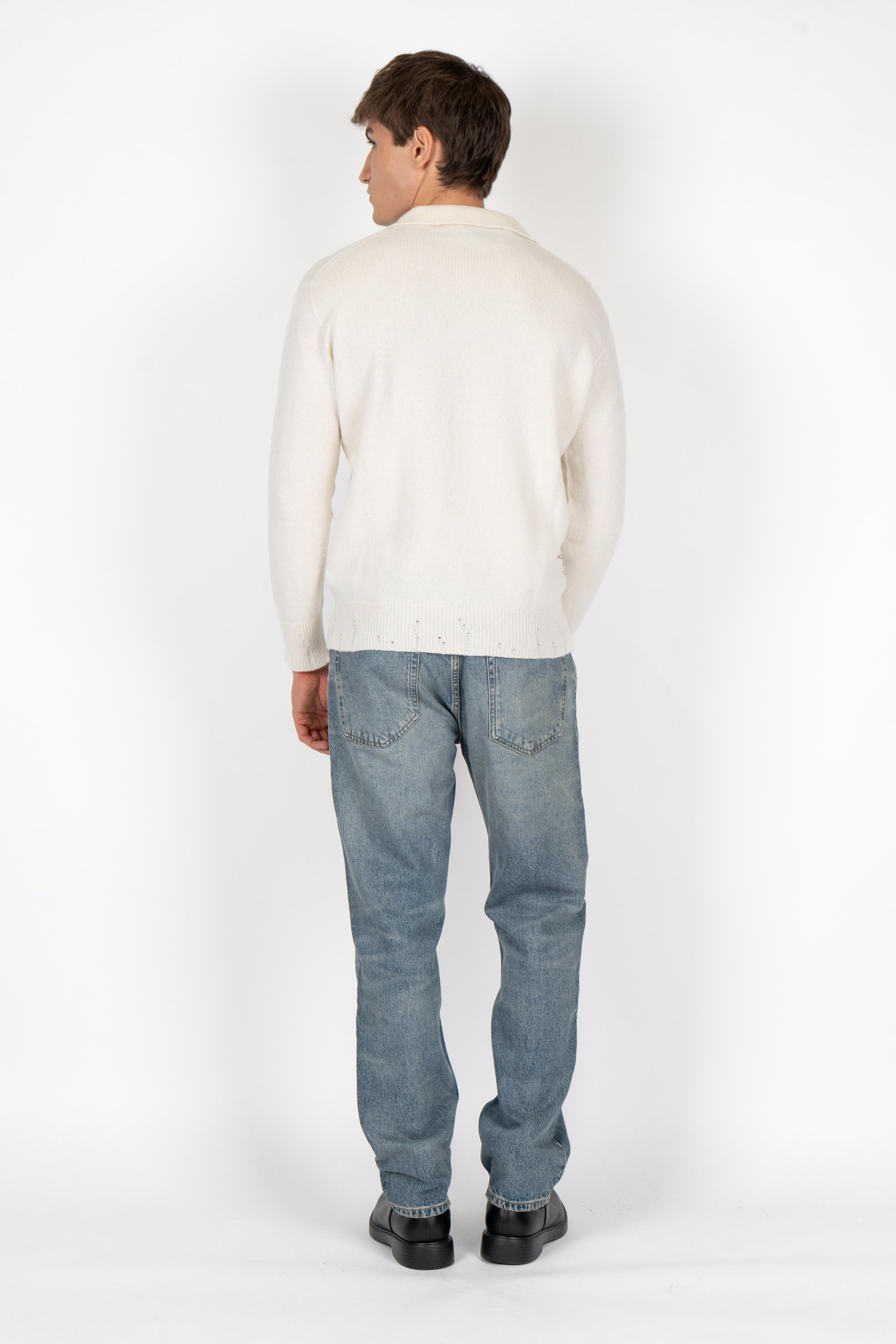 Maglione con colletto e bottoni B9F0032 FU03M AMARANTO 