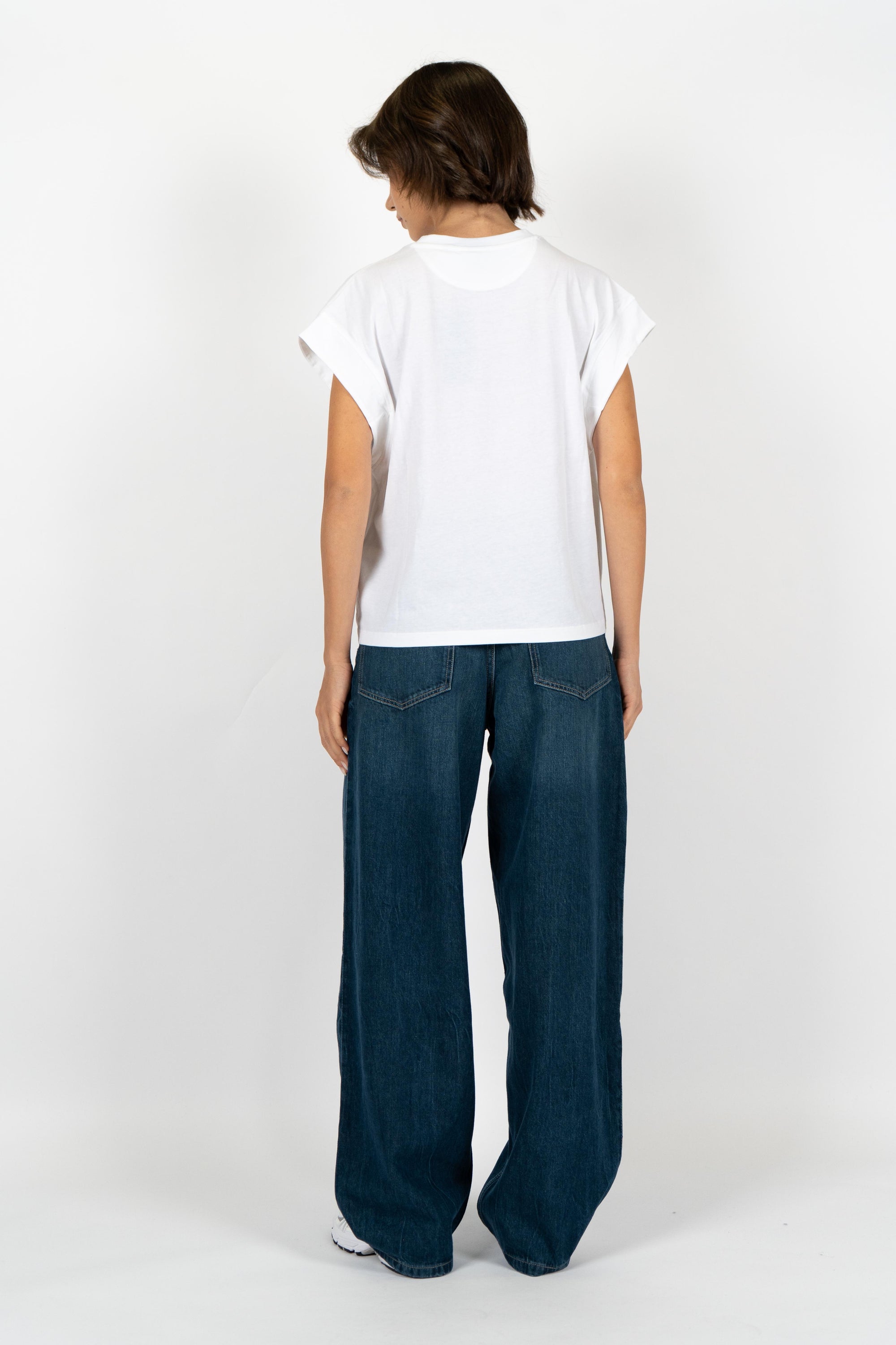 T-shirt con logo scritto a mano in jersey di cotone 50547799 100 BOSS 