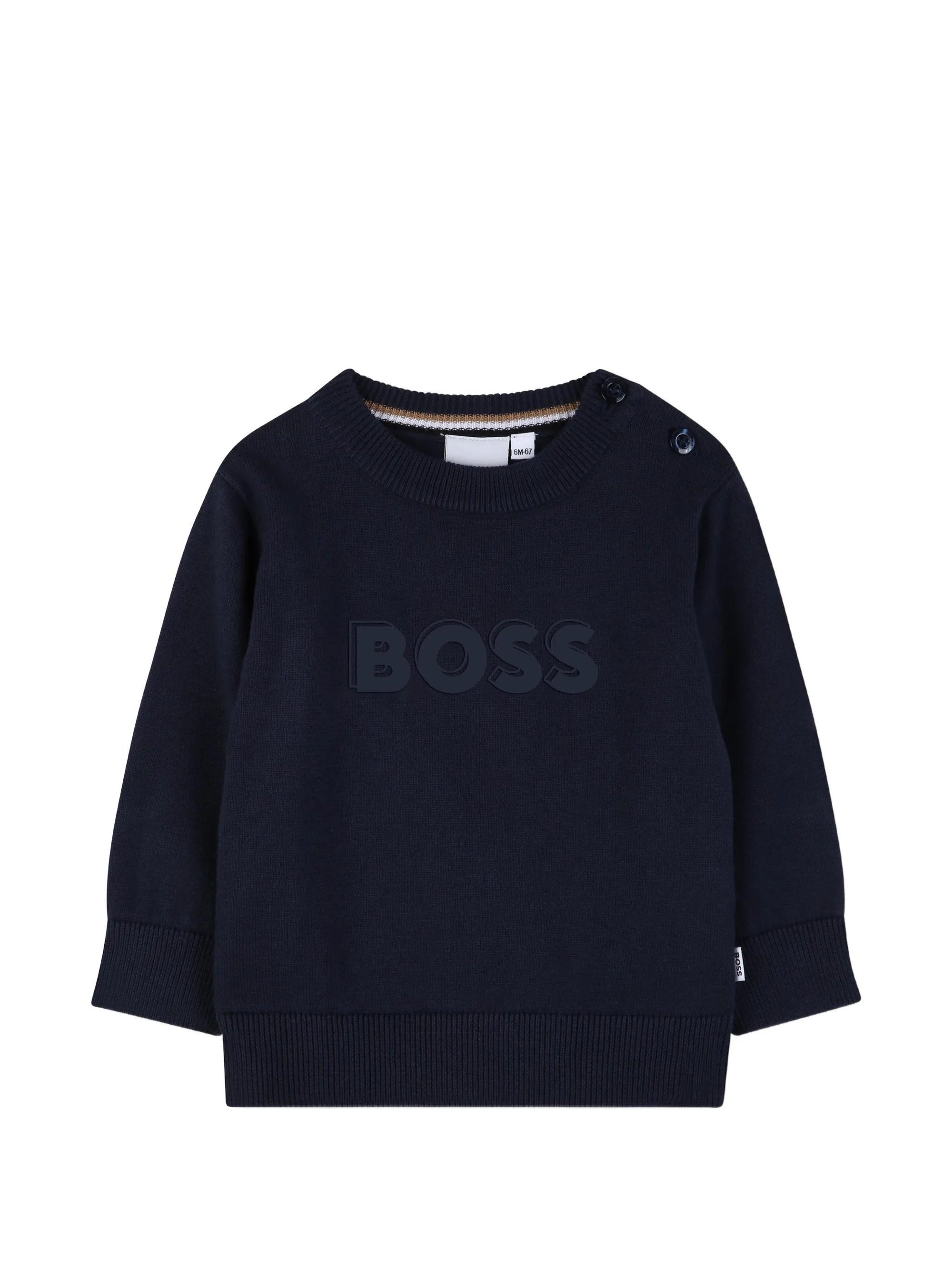 Felpa girocollo con logo J52868 849 BOSS 